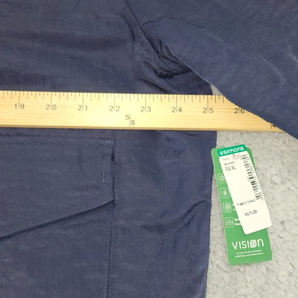 Simons Matte Satiny Men's Bomber Jacket Navy Blue - HAML11 - Picture 2 of 6